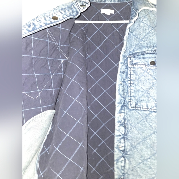 NWT Good American Quilted Relaxed Fit Denim Shacket - Picture 5 of 8